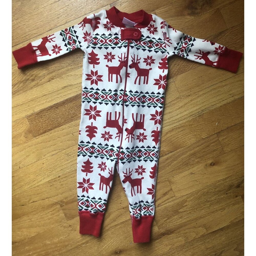 Hanna Andersson 6-9M Fair Isle Reindeer Pajamas